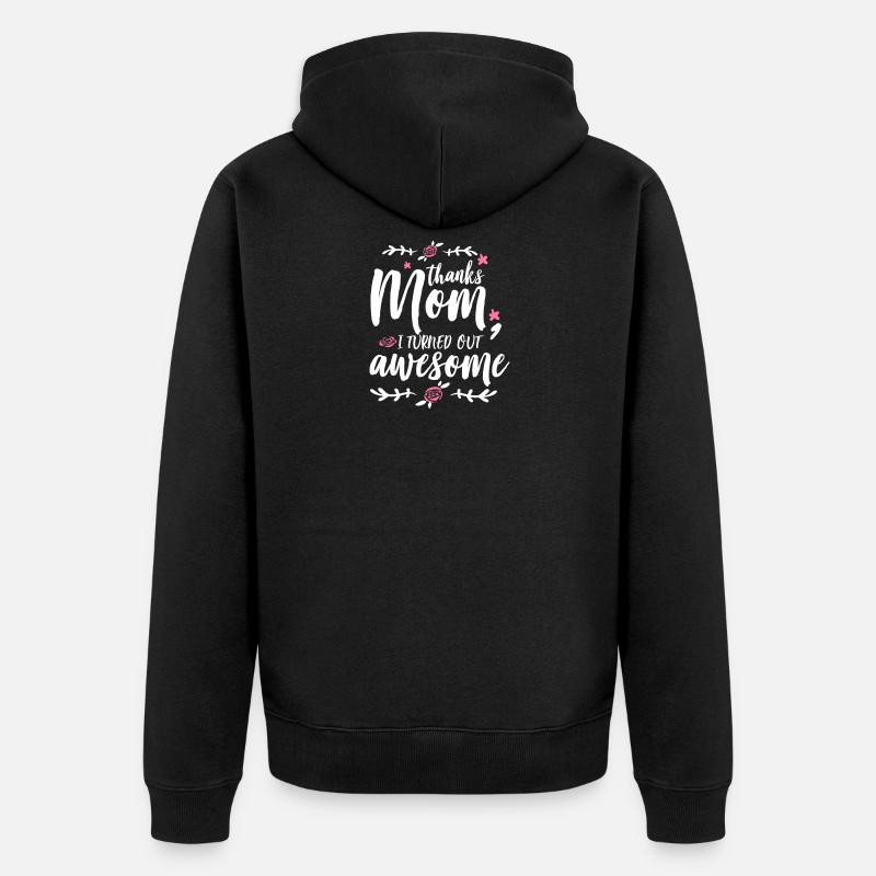 Mutter Selbstbewusstsein - Unisex Premium Bio Zip Hoodie - Schwarz