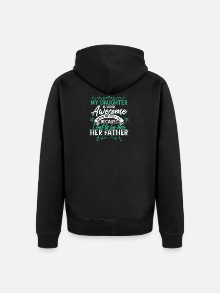 Père fille fierté - Veste à capuche bio Premium Unisexe - noir