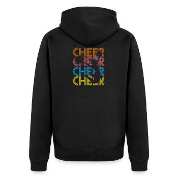 Cheerleading Pompoms - Unisex Premium Bio Zip Hoodie - Schwarz - Hinten - Nico (187cm)
