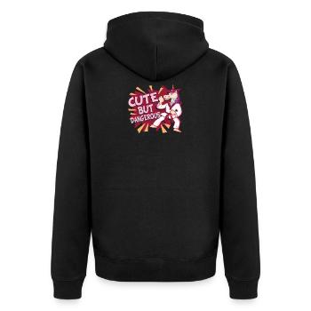 Karate & MMA Unicorn: Doux, mais dangereux, je boxe - Veste à capuche bio Premium Unisexe - noir - Dos - Nico (187cm)