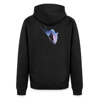 skier - Unisex Premium Organic Zip Hoodie - black - Back - Nico (187cm)
