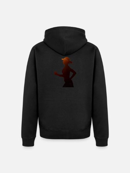 runninggirl c - Unisex Premium Bio Zip Hoodie - Schwarz