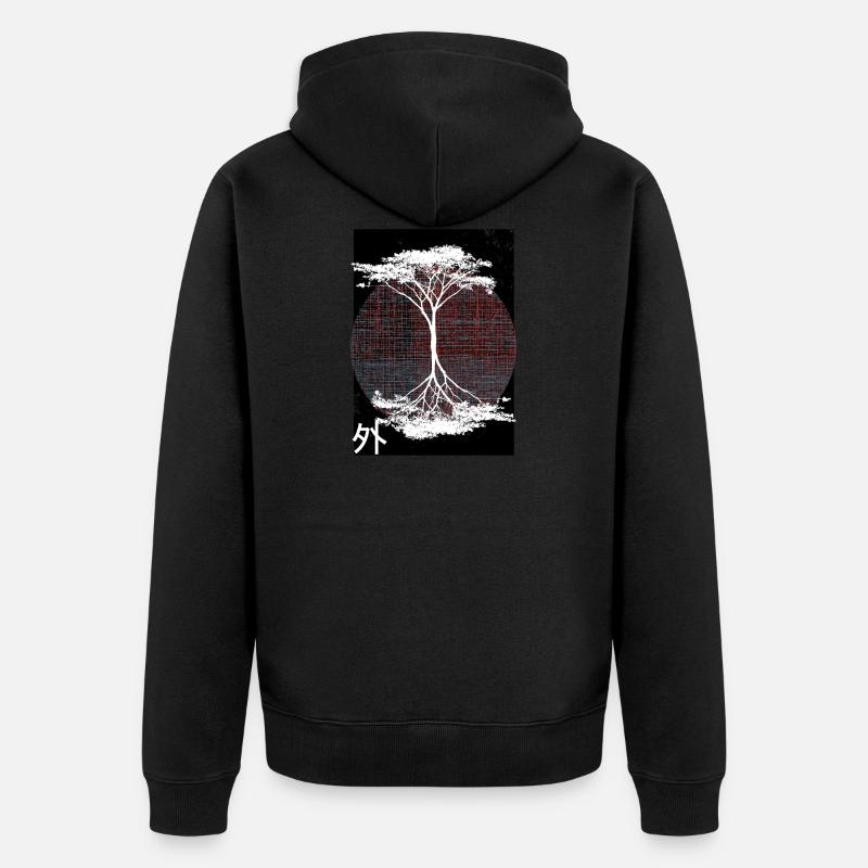 Arbre réfléchi à l'extérieur - Veste à capuche bio Premium Unisexe - noir