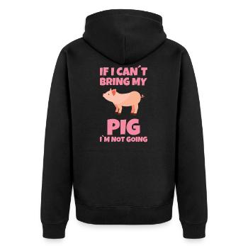 PIG: Si je ne peux pas apporter mon cochon - Veste à capuche bio Premium Unisexe - noir - Dos - Nico (187cm)