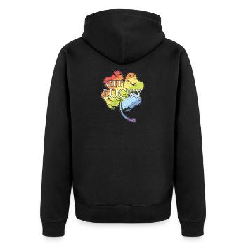 GET LUCKY - Veste à capuche bio Premium Unisexe - noir - Dos - Nico (187cm)