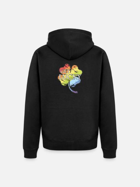 GET LUCKY - Unisex Premium Organic Zip Hoodie - black