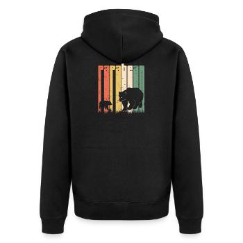 Papa Bear Father Bear Father's Day Funny Gift Dad - Unisex Premium Organic Zip Hoodie - black - Back - Nico (187cm)