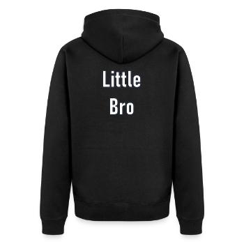 Little Bro - Unisex Premium Organic Zip Hoodie - black - Back - Nico (187cm)
