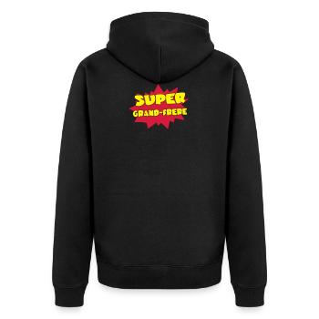 Super GRAND-FRERE - Veste à capuche bio Premium Unisexe - noir - Dos - Nico (187cm)