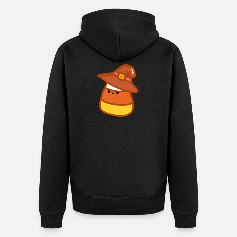 candy corn - Unisex Premium Bio Zip Hoodie - Schwarz