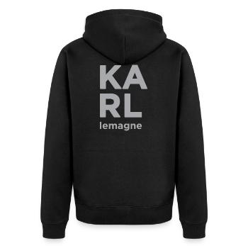 Karl lemagne - Unisex Premium Organic Zip Hoodie - black - Back - Nico (187cm)