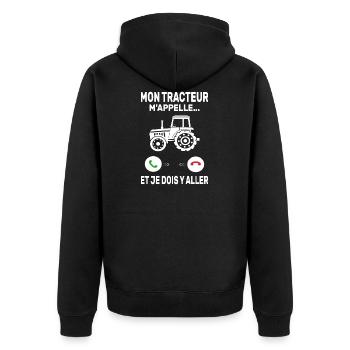 Conducteur Tracteur Agriculteur Tracteur Amour - Veste à capuche bio Premium Unisexe - noir - Dos - Nico (187cm)