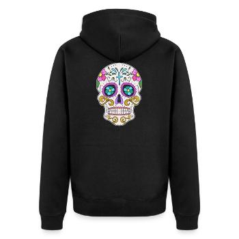 Mexicaines crâne Dia de los Muertos jour - Veste à capuche bio Premium Unisexe - noir - Dos - Nico (187cm)