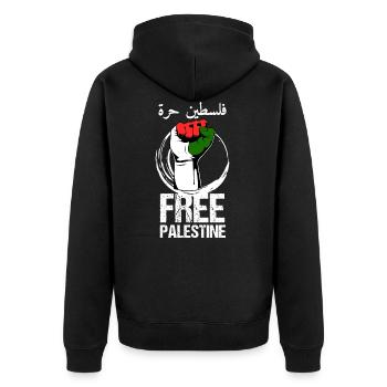 Free Palestine Palestine Palestine Liberté de Gaza Liberté - Veste à capuche bio Premium Unisexe - noir - Dos - Nico (187cm)