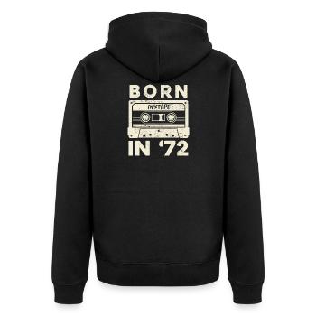 Vintage 1972 50th Birthday Fiftieth Gift - Unisex Premium Organic Zip Hoodie - black - Back - Nico (187cm)
