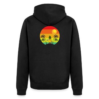 Ananas Rétro Palmiers Tropical Été - Veste à capuche bio Premium Unisexe - noir - Dos - Nico (187cm)