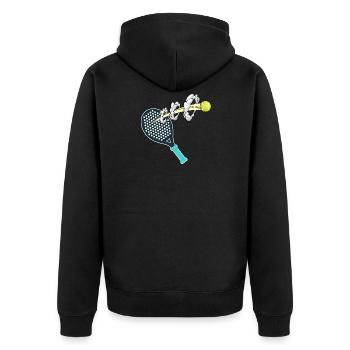 padel padeltennis paddle - Unisex Premium Bio Zip Hoodie - Schwarz - Hinten - Nico (187cm)