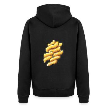 Nudeln Pasta Pixel Gamer - Unisex Premium Bio Zip Hoodie - Schwarz - Hinten - Nico (187cm)