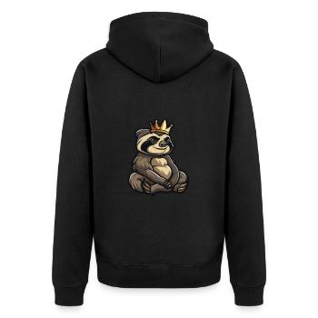 Couronne de bande dessinée de paresseux - Veste à capuche bio Premium Unisexe - noir - Dos - Nico (187cm)