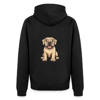 Mastiff chien bande dessinée bébé - Veste à capuche bio Premium Unisexe - noir - Dos - Nico (187cm)