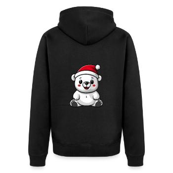 Polar Bear Christmas Christmas - Unisex Premium Organic Zip Hoodie - black - Back - Nico (187cm)