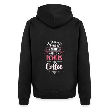 Schuster Schuh Handwerker Sohle - Unisex Premium Bio Zip Hoodie - Schwarz - Hinten - Nico (187cm)