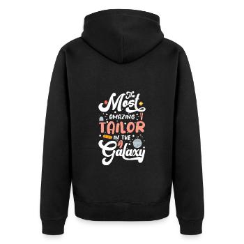 Couturière Hobby Tricot Tailleur sur mesure - Veste à capuche bio Premium Unisexe - noir - Dos - Nico (187cm)