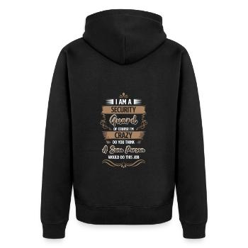Security Security Bouncer Guard - Unisex Premium Organic Zip Hoodie - black - Back - Nico (187cm)