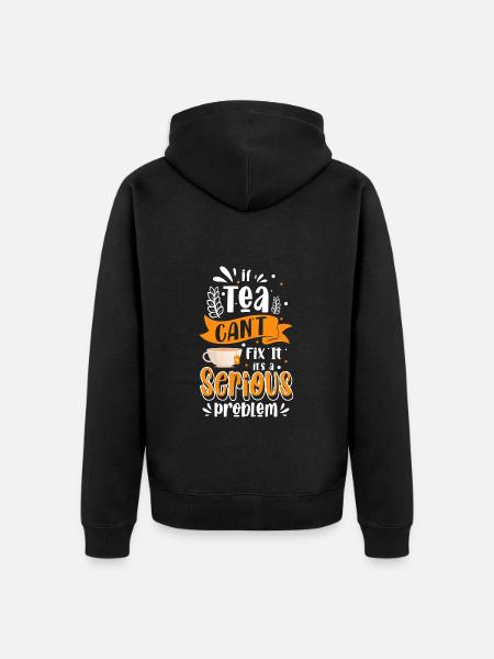 Tea drinker tea bags drinking - Unisex Premium Organic Zip Hoodie - black