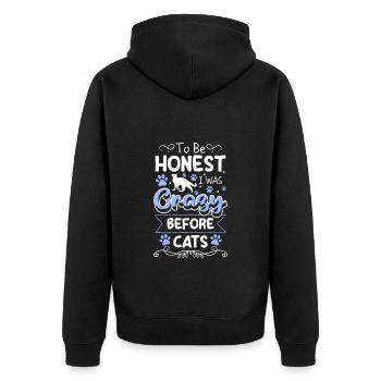 Chats Yeux de chat Chat Chat sauvage - Veste à capuche bio Premium Unisexe - noir - Dos - Nico (187cm)
