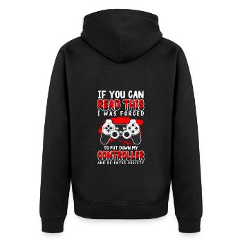 Nerd Gaming Gamer Game Over - Veste à capuche bio Premium Unisexe - noir - Dos - Nico (187cm)