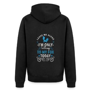 Tier Schlau Jäger - Unisex Premium Bio Zip Hoodie - Schwarz - Hinten - Nico (187cm)