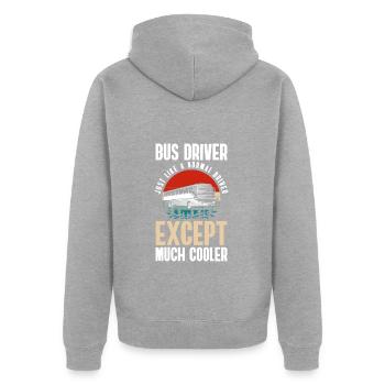 Chauffeur Omnibus Travail Transport - Veste à capuche bio Premium Unisexe - gris chiné - Dos - Nico (187cm)