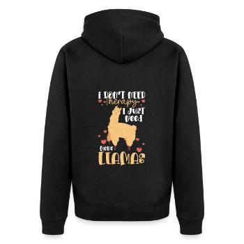 Lama Ferme Animal Doux - Veste à capuche bio Premium Unisexe - noir - Dos - Nico (187cm)
