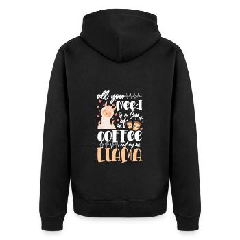 Lama mignon doux - Veste à capuche bio Premium Unisexe - noir - Dos - Nico (187cm)