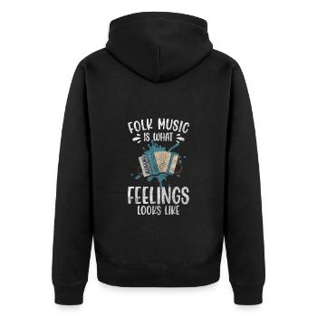 Musique folklorique Culture Pays - Veste à capuche bio Premium Unisexe - noir - Dos - Nico (187cm)