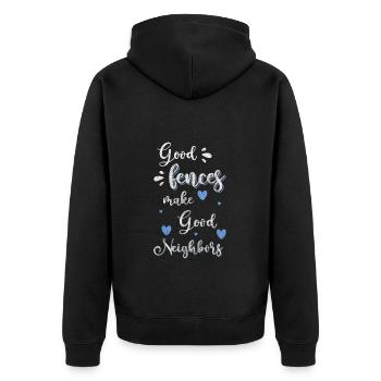 Humour de quartier - Veste à capuche bio Premium Unisexe - noir - Dos - Nico (187cm)