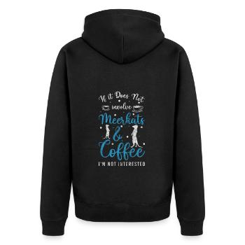 Wildnis Natur Süß - Unisex Premium Bio Zip Hoodie - Schwarz - Hinten - Nico (187cm)