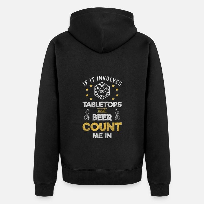Game Nerd Dice Teammate - Unisex Premium Organic Zip Hoodie - black