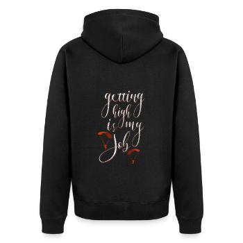 Skydiving Jumping Sports - Unisex Premium Organic Zip Hoodie - black - Back - Nico (187cm)