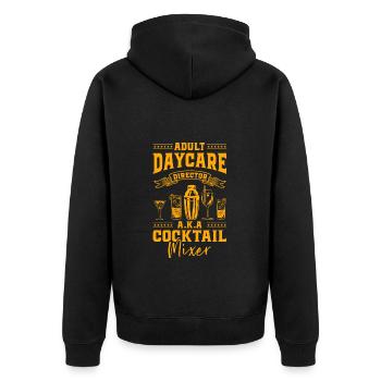 Recette de boissons mélangeurs de cocktails Pina Colada - Veste à capuche bio Premium Unisexe - noir - Dos - Nico (187cm)