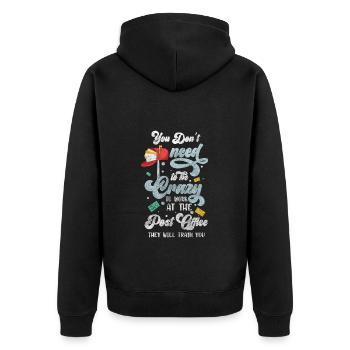 Postman, Parcel, Courier, Letter Carrier - Unisex Premium Organic Zip Hoodie - black - Back - Nico (187cm)