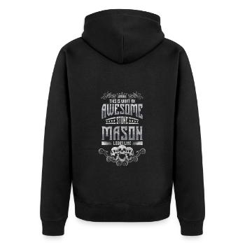 Bildhauer Arbeit Geselle Zunftwappen - Unisex Premium Bio Zip Hoodie - Schwarz - Hinten - Nico (187cm)