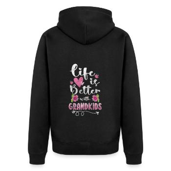 Les grands-parents adorent - Veste à capuche bio Premium Unisexe - noir - Dos - Nico (187cm)