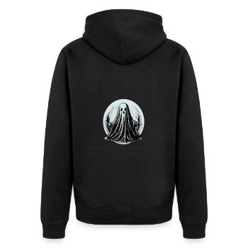Conception graphique fantôme impressionnante - Veste à capuche bio Premium Unisexe - noir - Dos - Nico (187cm)
