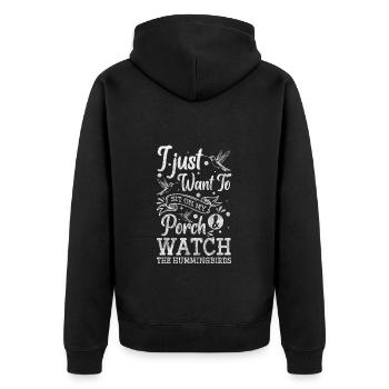 Kolibris Tierschützer Artenvielfalt Naturschutz - Unisex Premium Bio Zip Hoodie - Schwarz - Hinten - Nico (187cm)