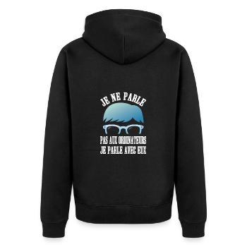 Maillot jeux vidéo geek humour jeux vidéo cadeau - Veste à capuche bio Premium Unisexe - noir - Dos - Nico (187cm)