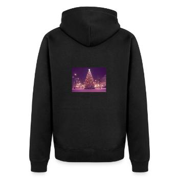 Sapin de Noël dans le WInter - Veste à capuche bio Premium Unisexe - noir - Dos - Nico (187cm)