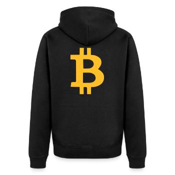 bitcoin - Unisex Premium Organic Zip Hoodie - black - Back - Nico (187cm)