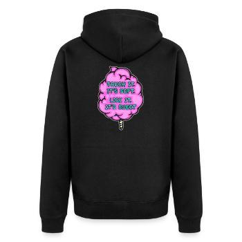 Süßigkeiten Zucker Naschkatzen Lecker Statement - Unisex Premium Bio Zip Hoodie - Schwarz - Hinten - Nico (187cm)